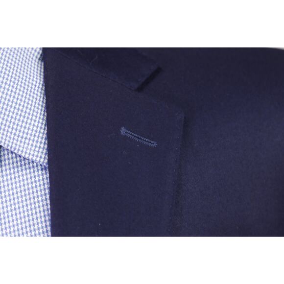 Sartoria Ambrosiana Su Misura Navy Blue Wool Fleece Blazer Jacket 42L - Picture 5 of 11